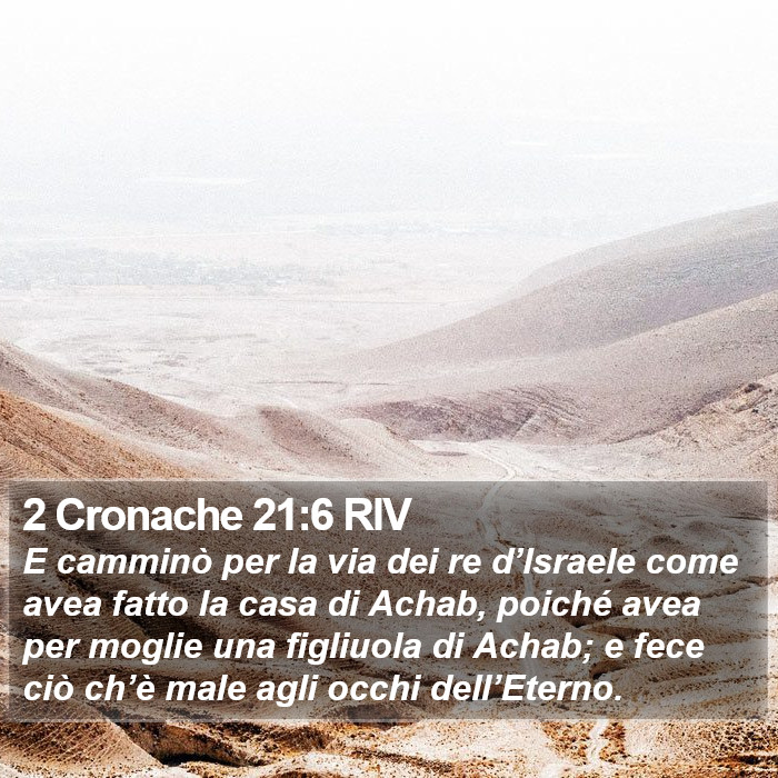 2 Cronache 21:6 RIV Bible Study