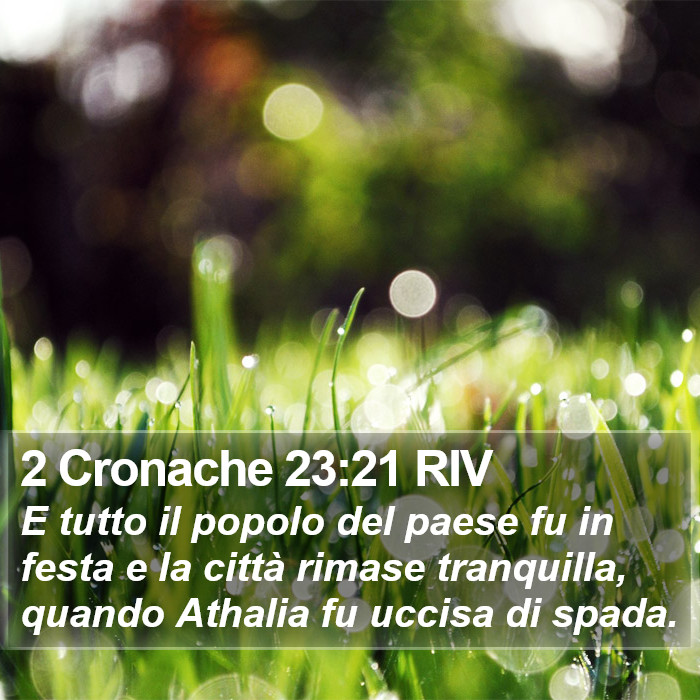 2 Cronache 23:21 RIV Bible Study