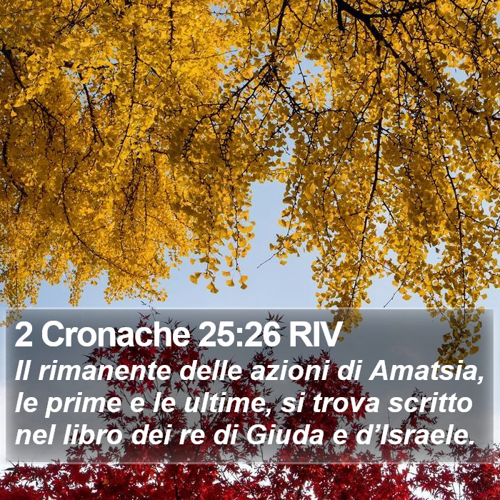 2 Cronache 25:26 RIV Bible Study