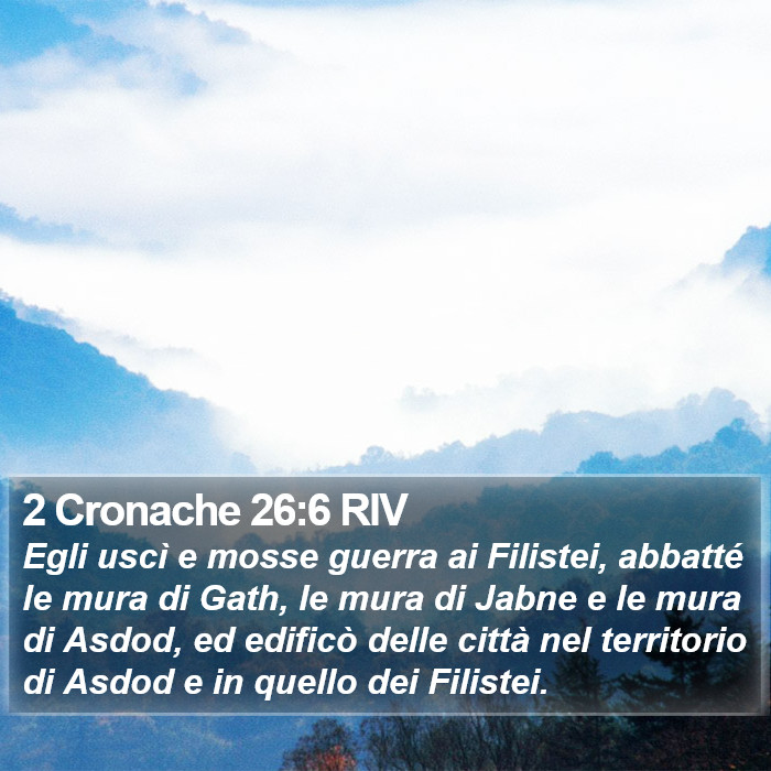 2 Cronache 26:6 RIV Bible Study