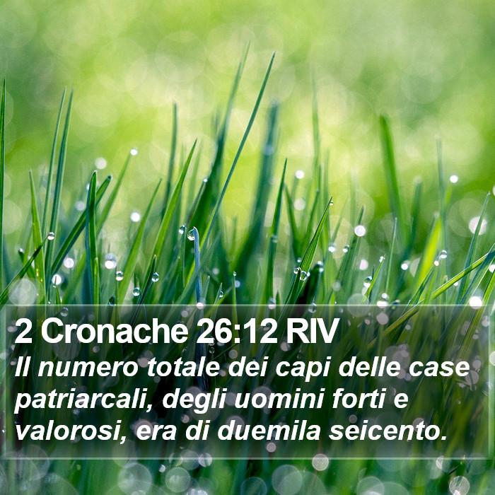 2 Cronache 26:12 RIV Bible Study