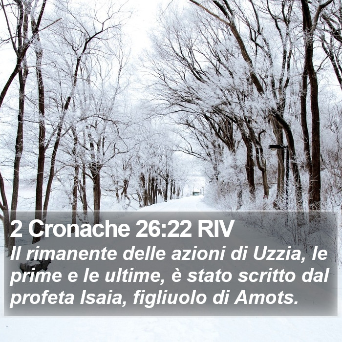 2 Cronache 26:22 RIV Bible Study