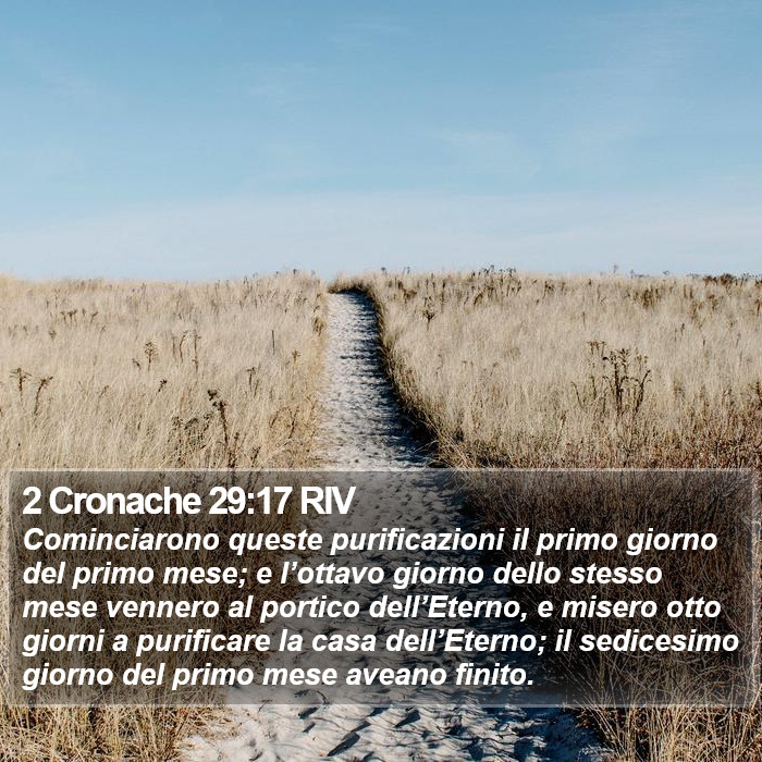 2 Cronache 29:17 RIV Bible Study