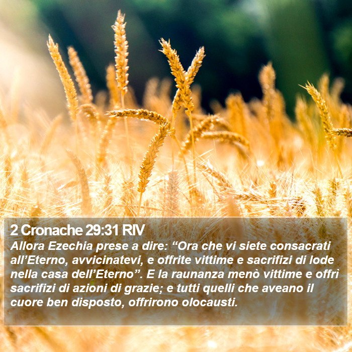 2 Cronache 29:31 RIV Bible Study