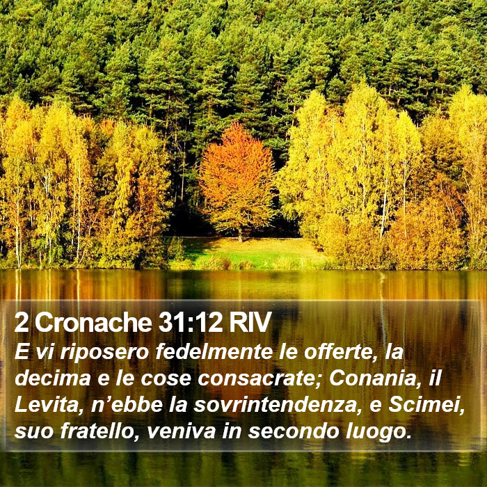 2 Cronache 31:12 RIV Bible Study