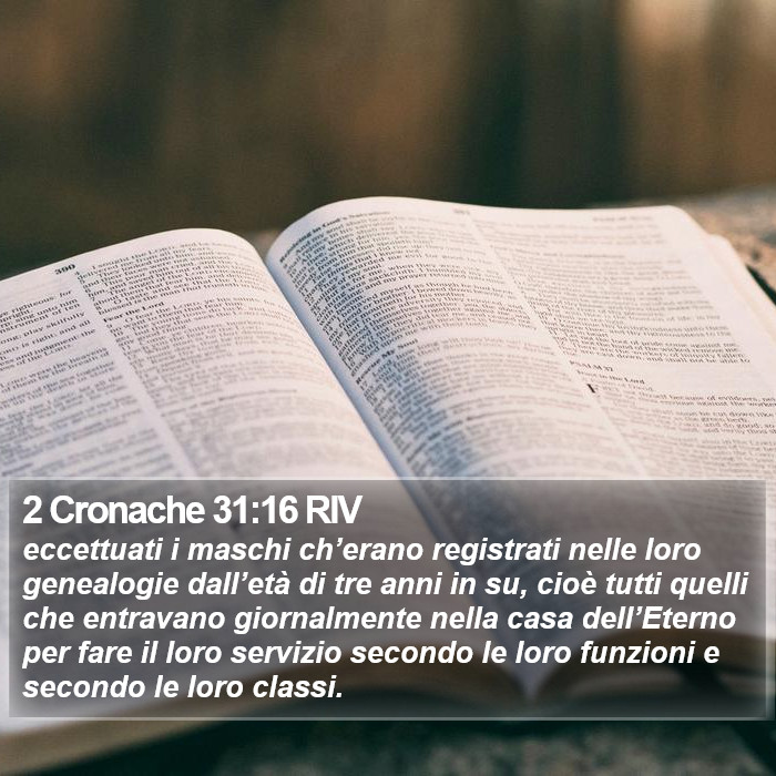 2 Cronache 31:16 RIV Bible Study