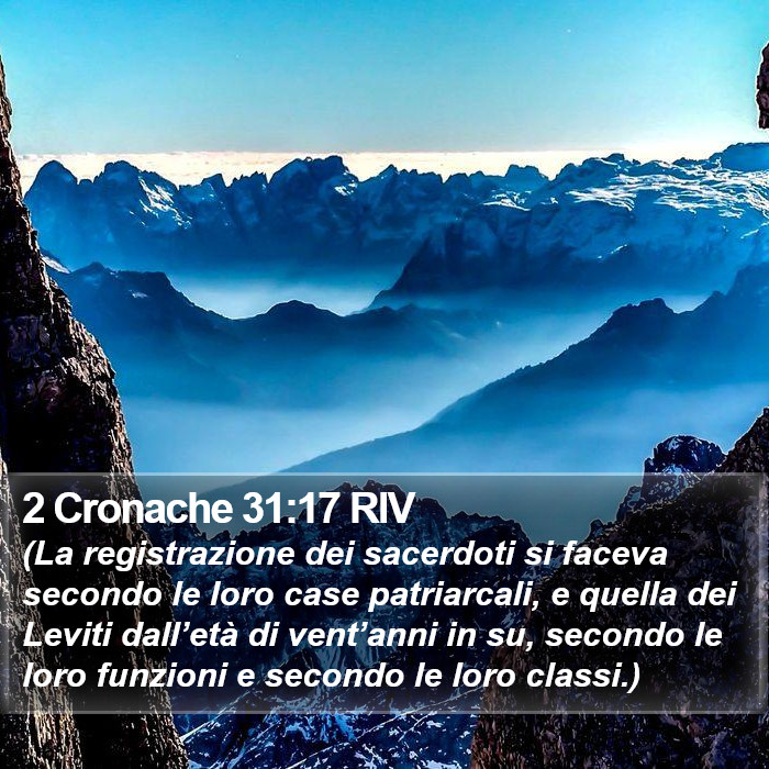 2 Cronache 31:17 RIV Bible Study