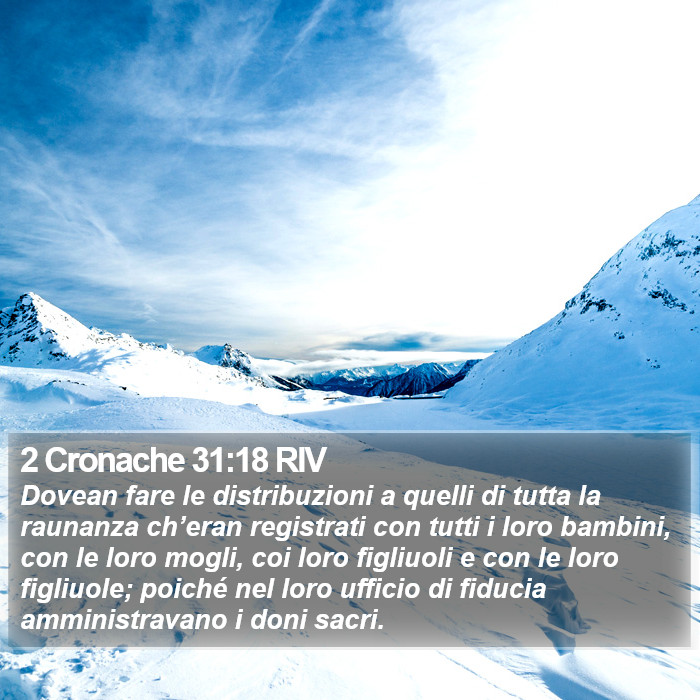 2 Cronache 31:18 RIV Bible Study