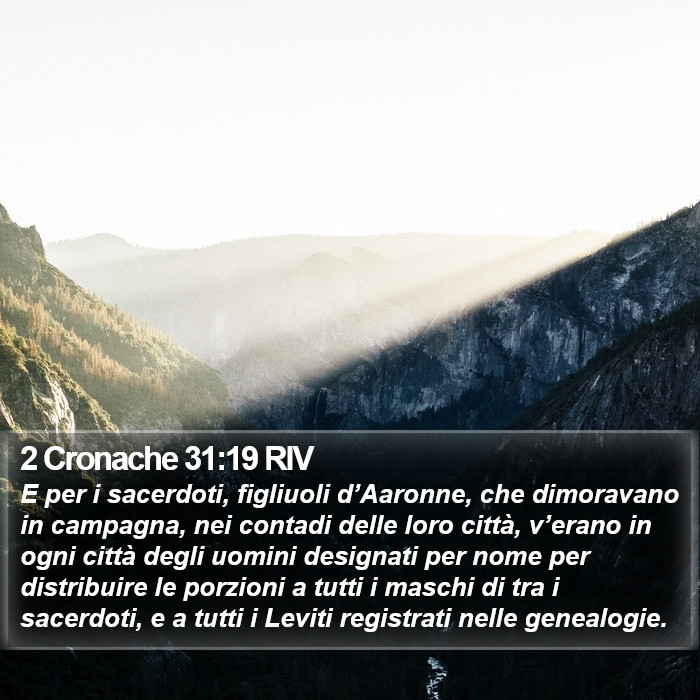 2 Cronache 31:19 RIV Bible Study