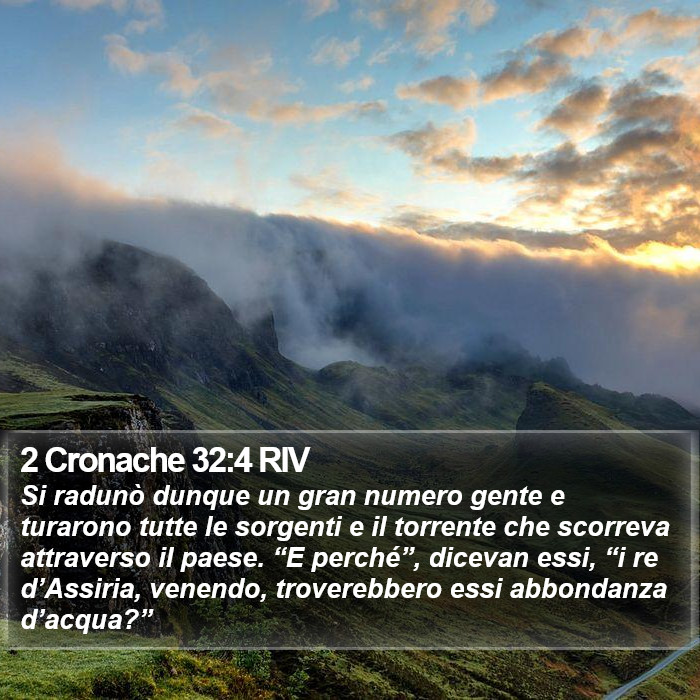 2 Cronache 32:4 RIV Bible Study