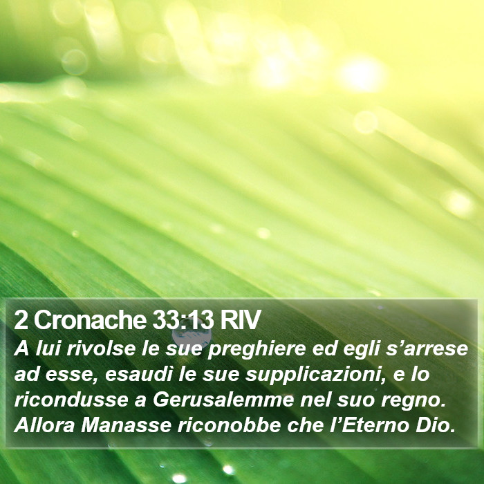 2 Cronache 33:13 RIV Bible Study