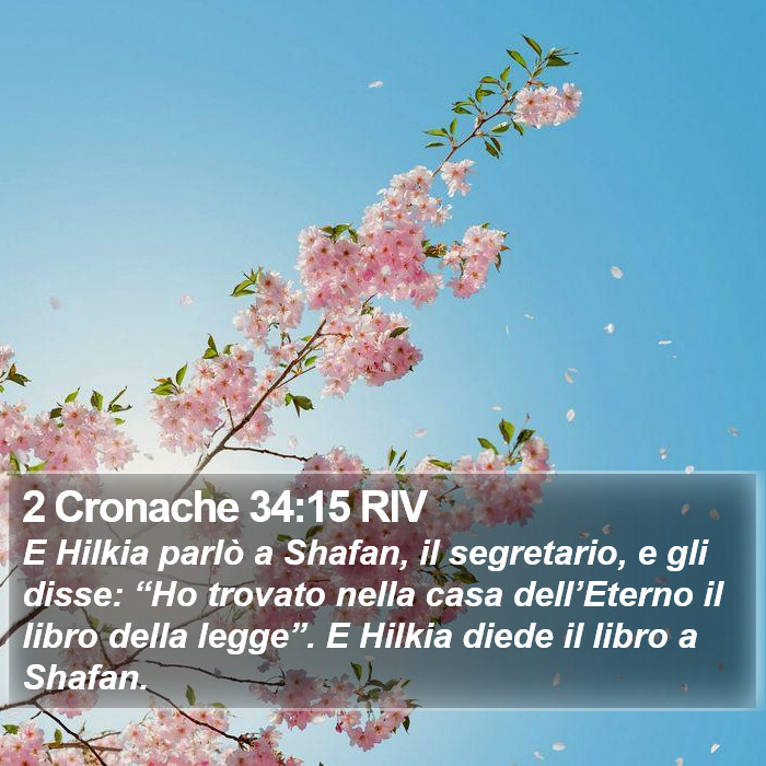 2 Cronache 34:15 RIV Bible Study