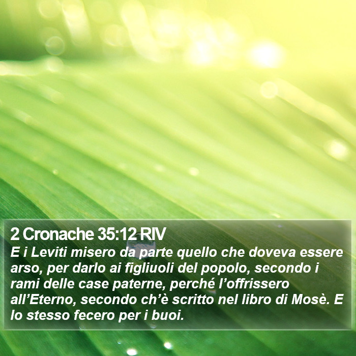 2 Cronache 35:12 RIV Bible Study