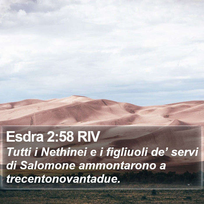 Esdra 2:58 RIV Bible Study