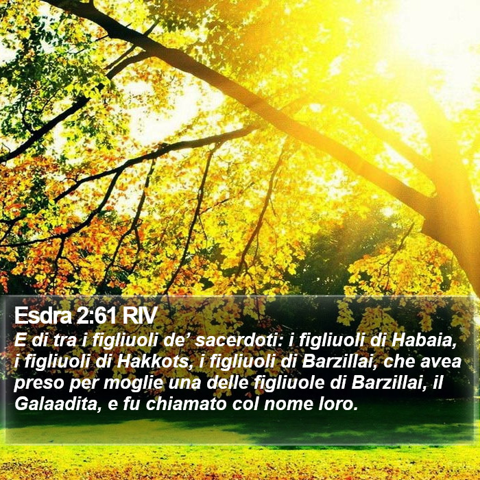 Esdra 2:61 RIV Bible Study