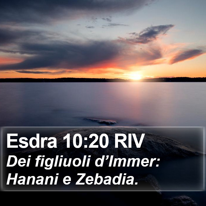 Esdra 10:20 RIV Bible Study