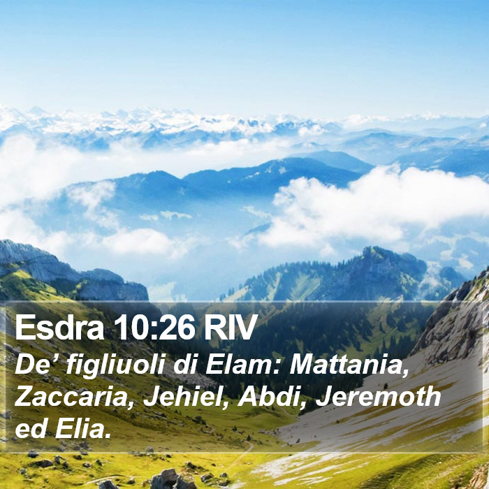 Esdra 10:26 RIV Bible Study