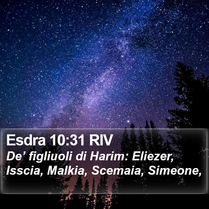 Esdra 10:31 RIV Bible Study