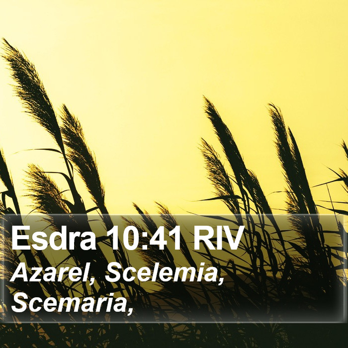 Esdra 10:41 RIV Bible Study