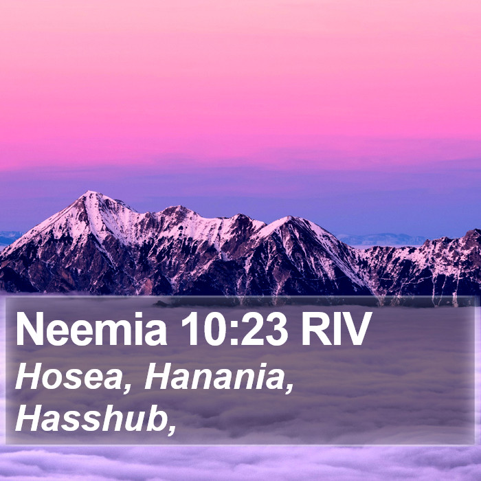 Neemia 10:23 RIV Bible Study