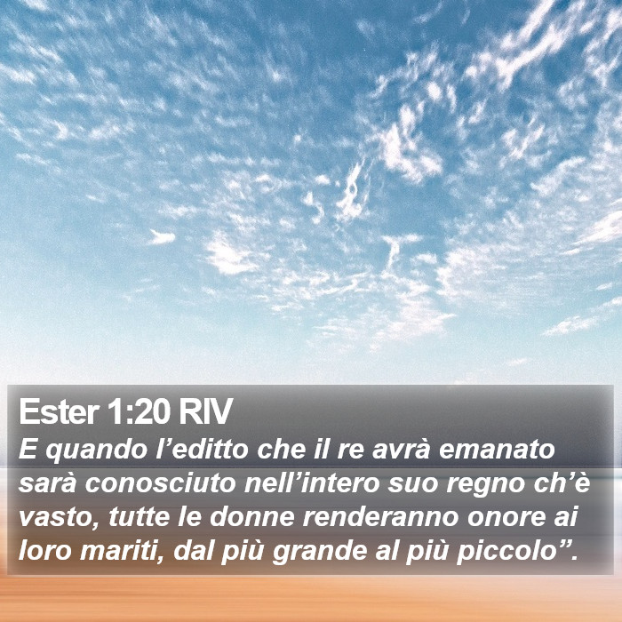 Ester 1:20 RIV Bible Study