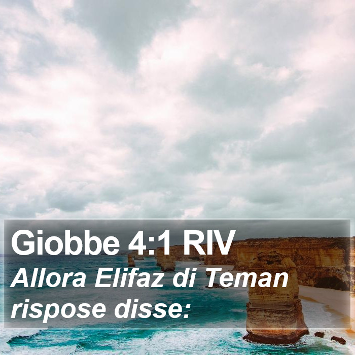 Giobbe 4:1 RIV Bible Study