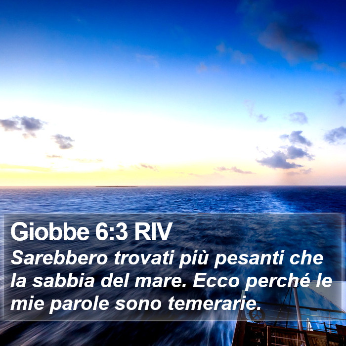 Giobbe 6:3 RIV Bible Study