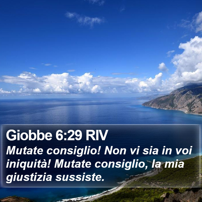 Giobbe 6:29 RIV Bible Study