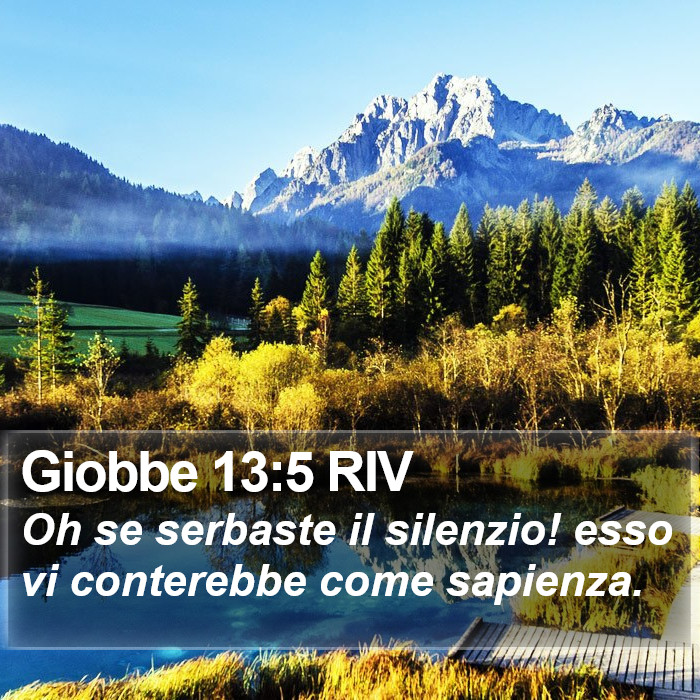 Giobbe 13:5 RIV Bible Study