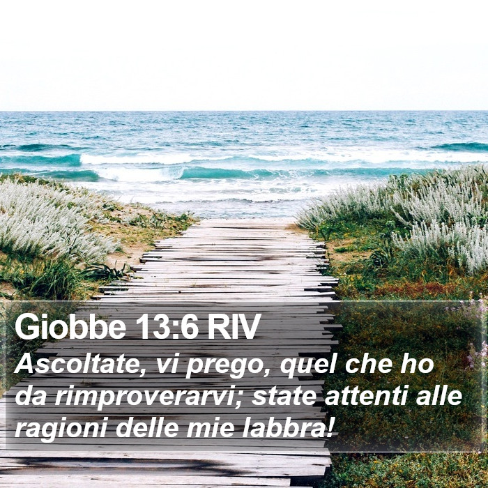 Giobbe 13:6 RIV Bible Study