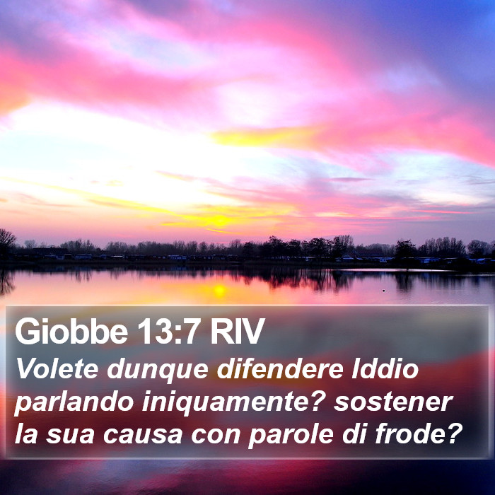 Giobbe 13:7 RIV Bible Study