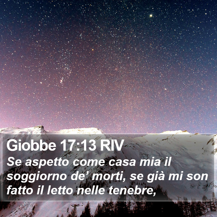 Giobbe 17:13 RIV Bible Study