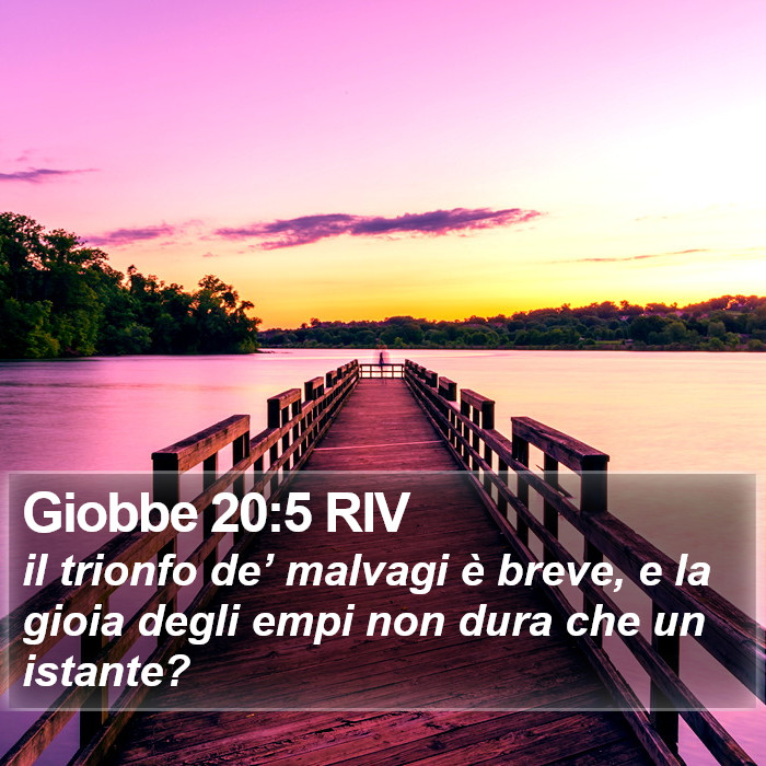 Giobbe 20:5 RIV Bible Study