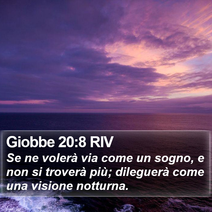 Giobbe 20:8 RIV Bible Study