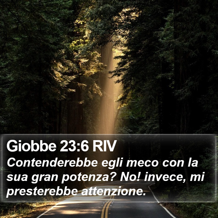 Giobbe 23:6 RIV Bible Study