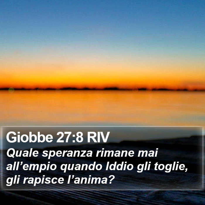 Giobbe 27:8 RIV Bible Study