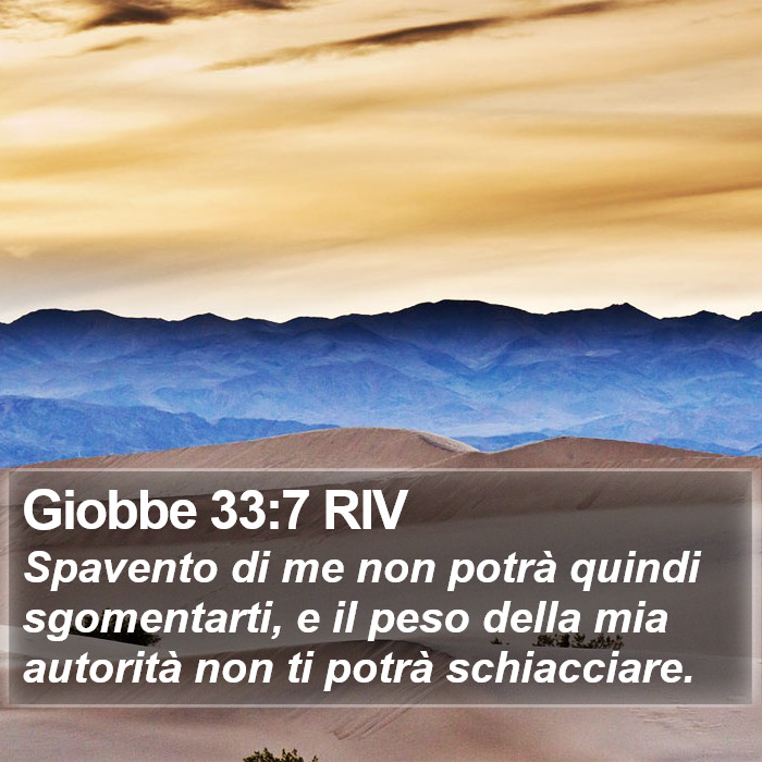 Giobbe 33:7 RIV Bible Study