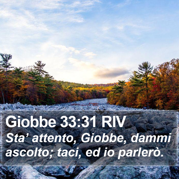 Giobbe 33:31 RIV Bible Study