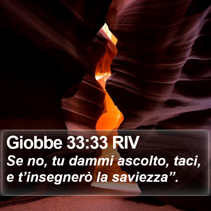 Giobbe 33:33 RIV Bible Study