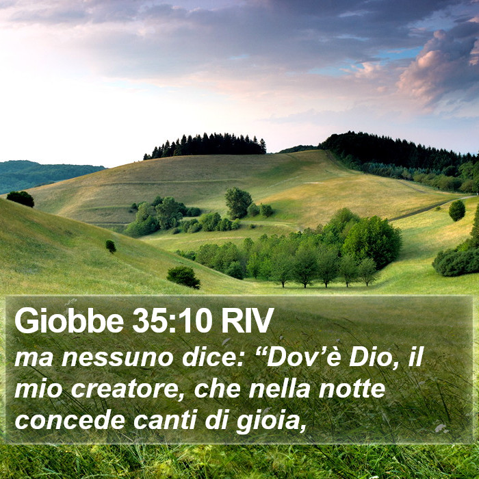 Giobbe 35:10 RIV Bible Study