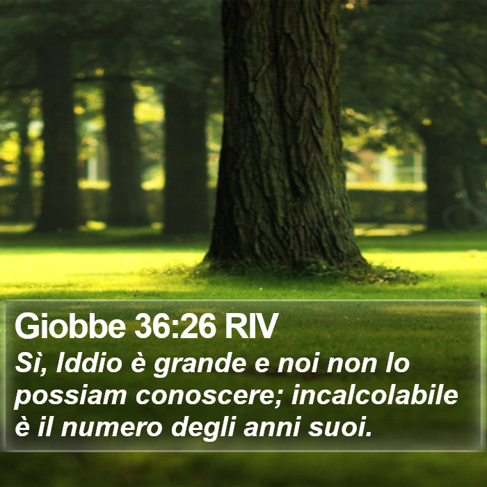 Giobbe 36:26 RIV Bible Study