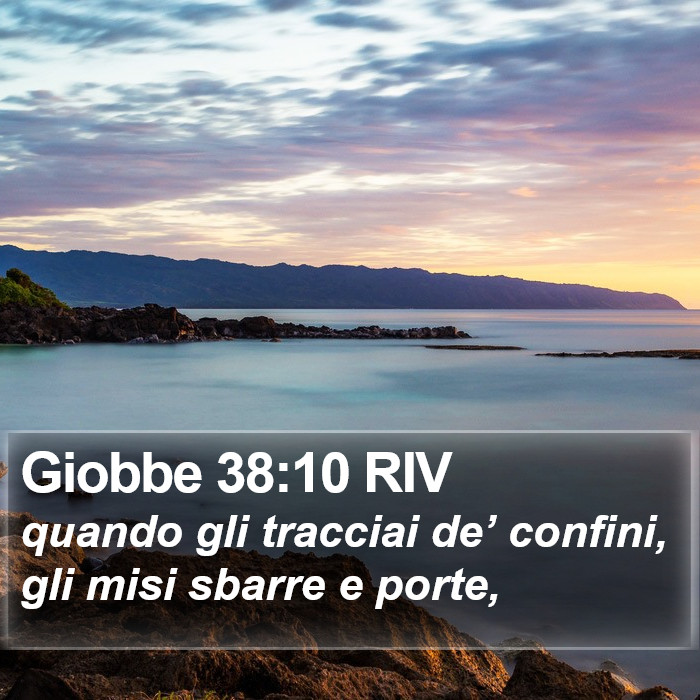 Giobbe 38:10 RIV Bible Study