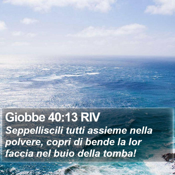 Giobbe 40:13 RIV Bible Study