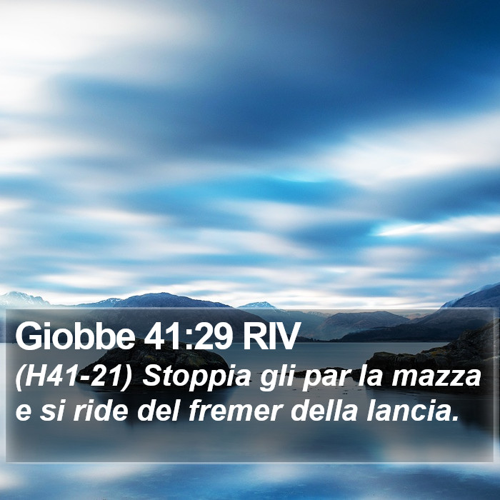 Giobbe 41:29 RIV Bible Study