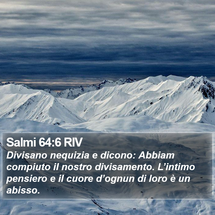 Salmi 64:6 RIV Bible Study