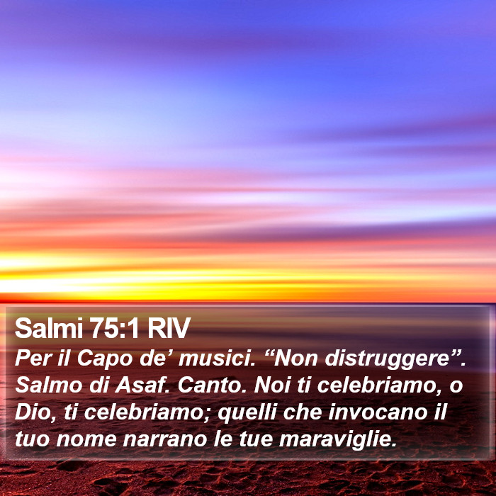 Salmi 75:1 RIV Bible Study