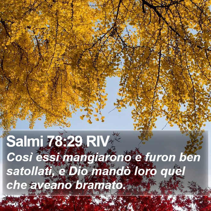 Salmi 78:29 RIV Bible Study