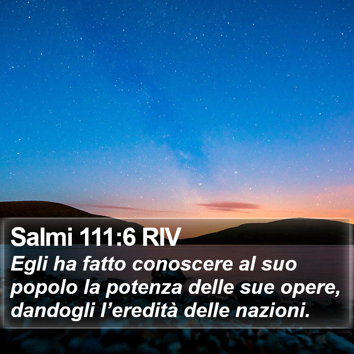 Salmi 111:6 RIV Bible Study