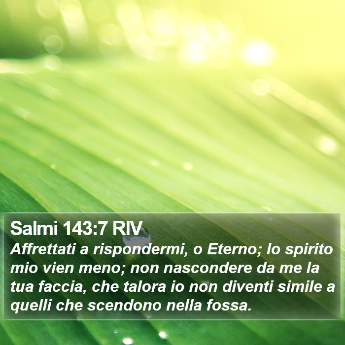 Salmi 143:7 RIV Bible Study
