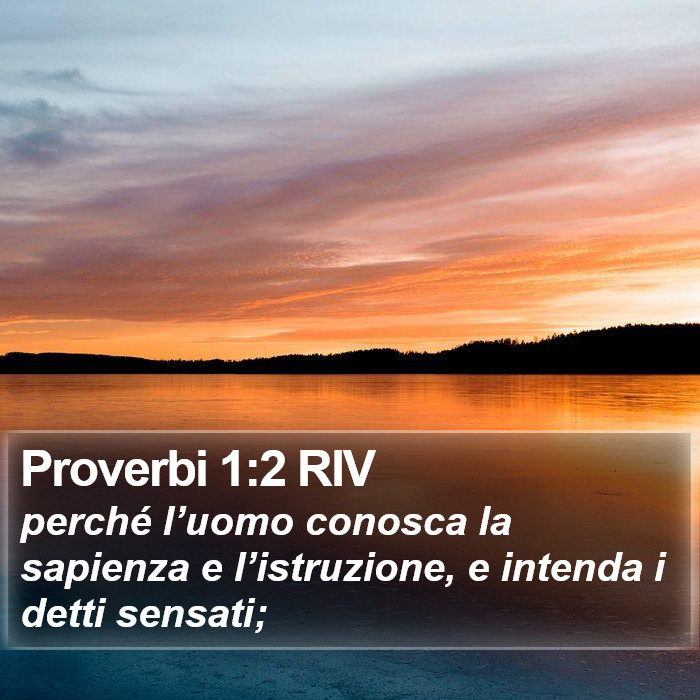 Proverbi 1:2 RIV Bible Study